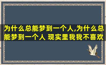 为什么总能梦到一个人,为什么总能梦到一个人 现实里我我不喜欢他